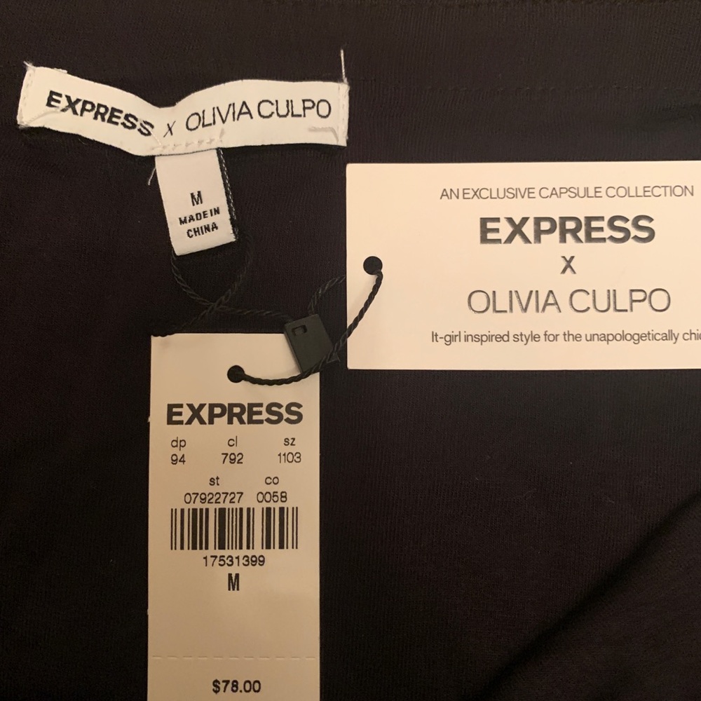 NWT Express black strapless dress